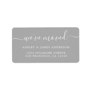 Nous avons déplacé Grey New Address étiquette