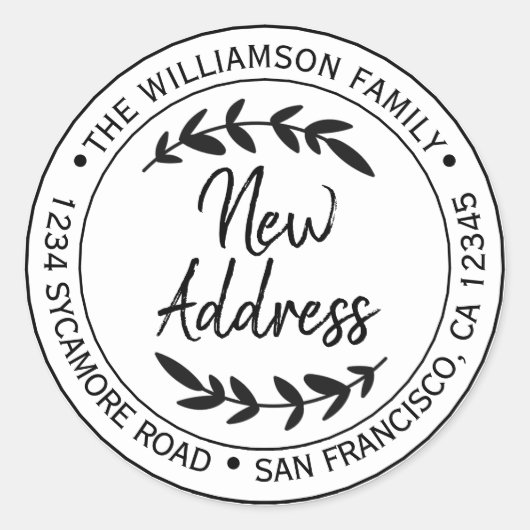 Nous avons déplacé le étiquette d'adresse Noir Bla (Devant)