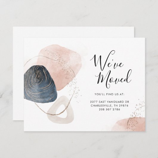 Nous avons déplacé le Faire-part de déplacement d' (Devant / Derrière)