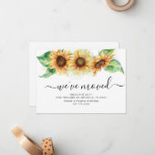 Nous avons déplacé le tournesol floral Faire-part  (Devant/Arrière en situation)