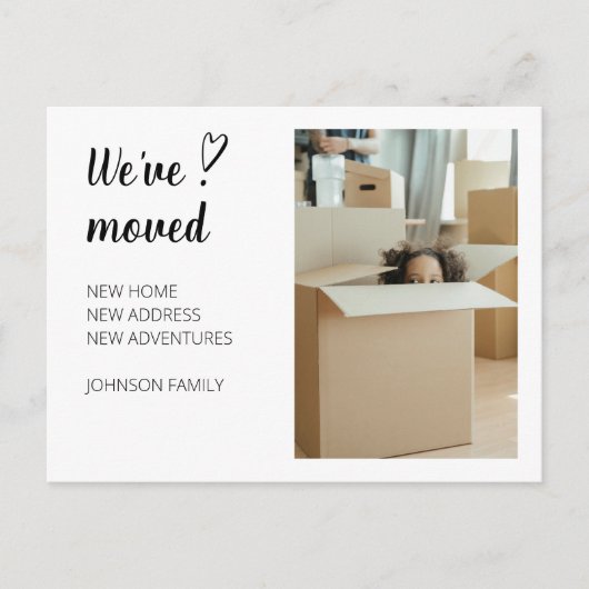 Nous avons déplacé Moving Faire-part Photo 2. Cart (Devant)