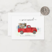 Nous avons déplacé Script Moderne Faire-part de dé (Devant/Arrière en situation)