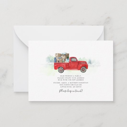 Nous avons déplacé Script Moderne Faire-part de dé (Dos)