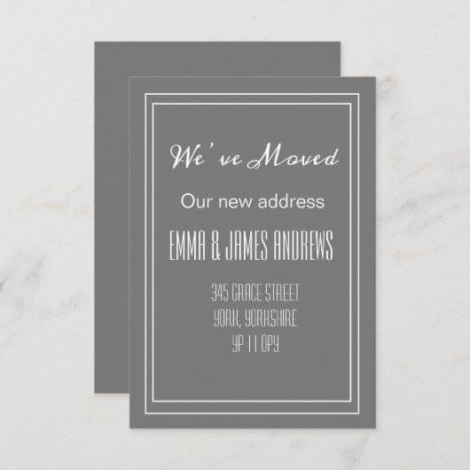 Nous Avons Déplacé Un Nouveau Faire-part D'Adresse (Devant / Derrière)