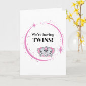 Nous avons des jumeaux filles roses Faire-part de  (Fleur jaune)