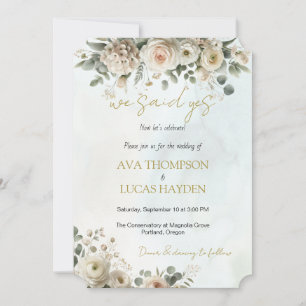 Nous Avons Dit Oui Blush & Gold Floral Faire-part
