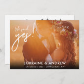 Nous avons dit oui Carte photo d'invitation de réc (Devant / Derrière)