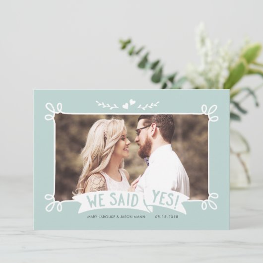 Nous avons dit oui | faire-part mariage photo (Debout devant)