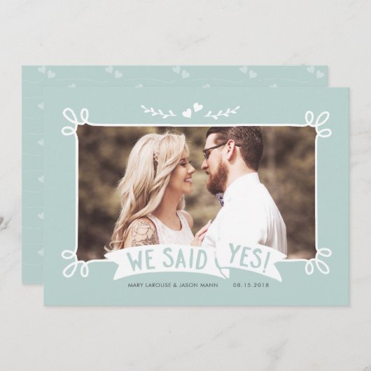 Nous avons dit oui | faire-part mariage photo (Devant / Derrière)