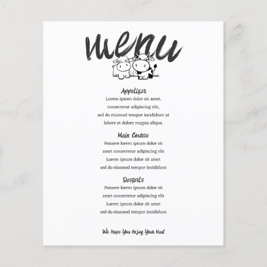 Nous Avons Dit Que I Moo Personnalisé Vache Menu M (Devant)