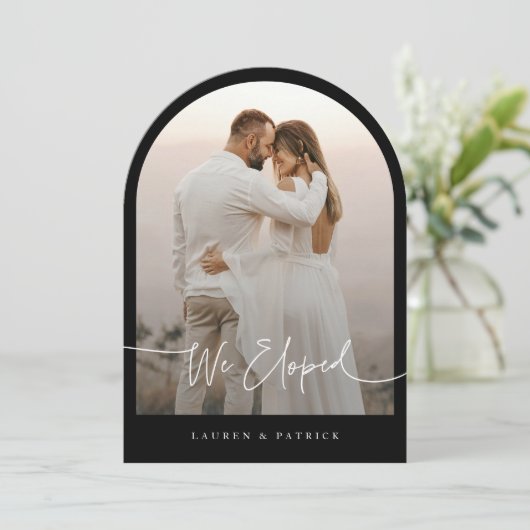 Nous avons Elopé Arch Elopement Mariage Faire-part (Debout devant)