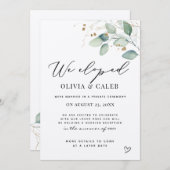 Nous avons Elopé Eucalyptus Mariage Faire-part (Devant / Derrière)