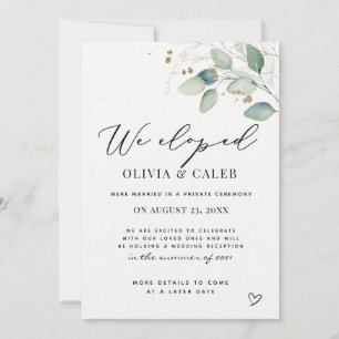 Nous avons Elopé Eucalyptus Mariage Faire-part