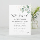 Nous avons Elopé Eucalyptus Mariage Faire-part (Debout devant)