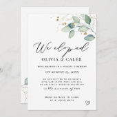 Nous avons Elopé Eucalyptus Mariage Faire-part (Devant / Derrière)