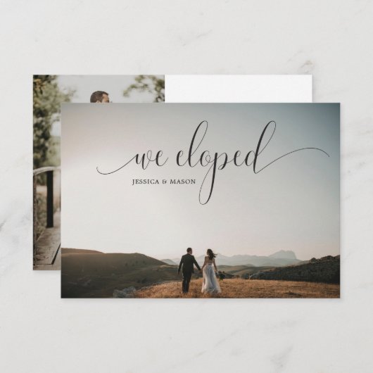 Nous avons élopé la photo de Faire-part Mariage (Devant / Derrière)