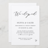 Nous avons Elopé le Faire-part Mariage (Devant / Derrière)