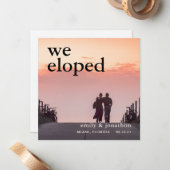 Nous Avons Elopé Le Faire-part Photo Elopement (Devant/Arrière en situation)