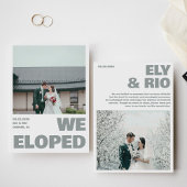 Nous Avons Elopé Simple Sea Photo Faire-part Card
