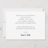 Nous Avons Elopé Trois Faire-part Photo (Dos)