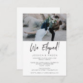 Nous avons Eloped Invitation manuscrit Eloped Fair (Devant / Derrière)