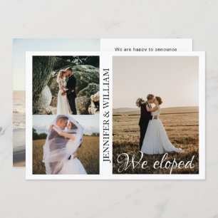 Nous avons Eloped Photo Collage Mariage Faire-part