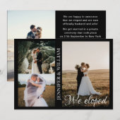 Nous avons Eloped Photo Collage Mariage Faire-part (Devant / Derrière)