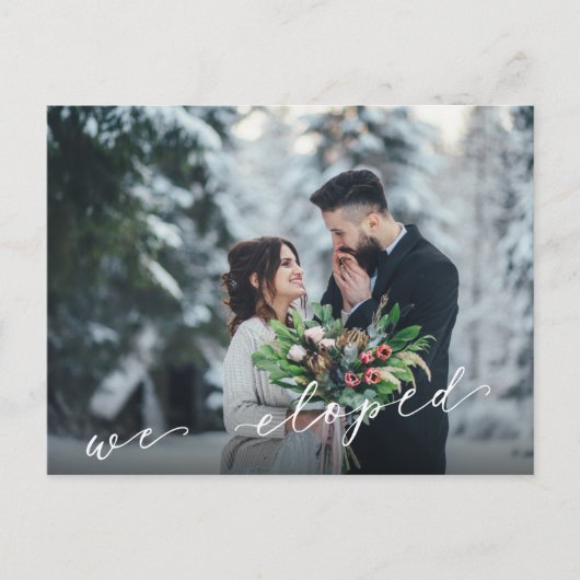 Nous avons Elopement Elopement Mariage Carte Posta (Devant)
