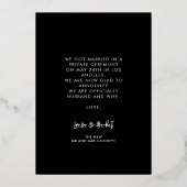 Nous avons éloppé faire-part de feuille d'or rose (Verso)