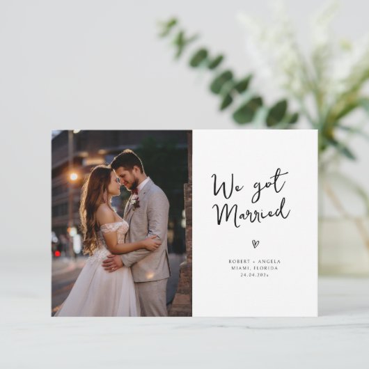 nous avons épousé le mariage photo faire-part (Debout devant)