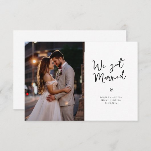 nous avons épousé le mariage photo faire-part (Devant / Derrière)