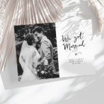 nous avons épousé un mariage faire-part<br><div class="desc">nous avons épousé le design de faire-part mariages avec de belles lettres noires. L'image de la mariée et du marié,  la couleur du dos et le texte peuvent être personnalisés.</div>