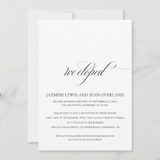 Nous Avons Été | Faire-part Mariage /Invitation de (Devant)