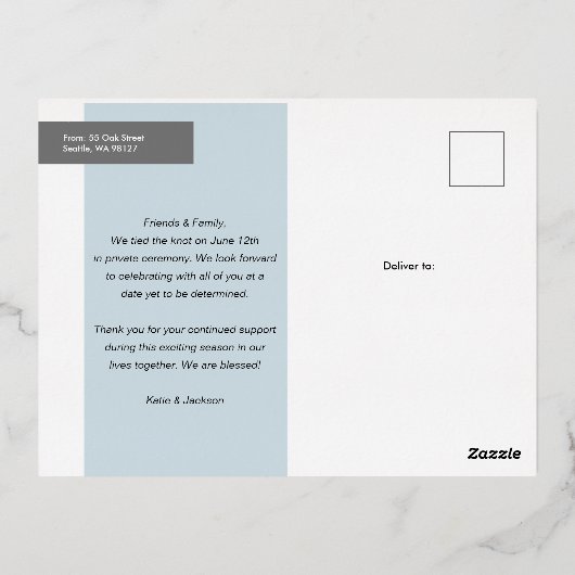 Nous avons fait Faire-part Mariage (Verso)