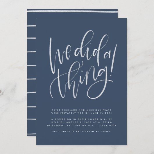 Nous Avons Fait Un Faire-part D'Élévation. (Devant / Derrière)