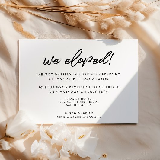 Nous avons fugué Faire-part de mariage typographie