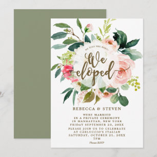 nous avons fui la verdure fleurie rose invitation