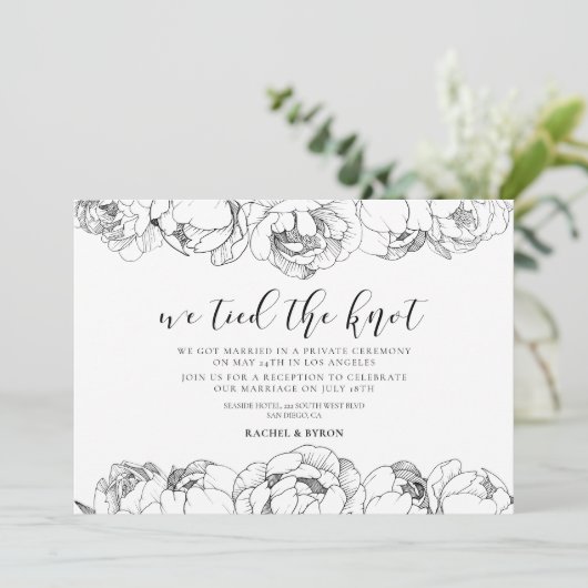 Nous avons lié le noeud Elegant Peonies faire-part (Debout devant)