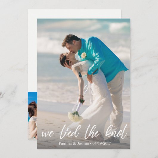 Nous Avons Lié Le noeud - Faire-part Mariage (Devant / Derrière)