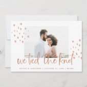 Nous avons lié le noeud | Faire-part Mariage rose  (Devant)