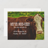 Nous avons Moo-ved Moving Faire-part carte postale (Devant / Derrière)