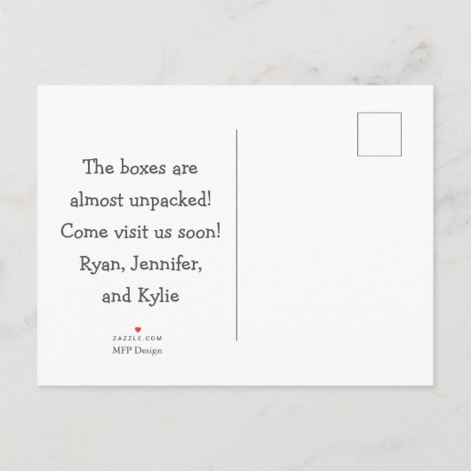 Nous avons Moo-ved Moving Faire-part carte postale (Dos)