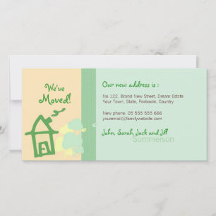 Nous avons Moved Green & Beige pastels Carte photo