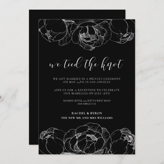 Nous avons noué le nœud Faire-part de mariage aux  (Devant / Derrière)