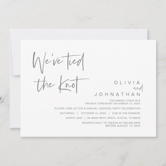 Nous avons noué le nœud, Faire-part de mariage en  (Devant)