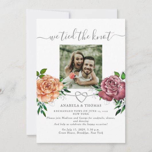 Nous avons noué le nœud floral Photo Invitation (Devant)