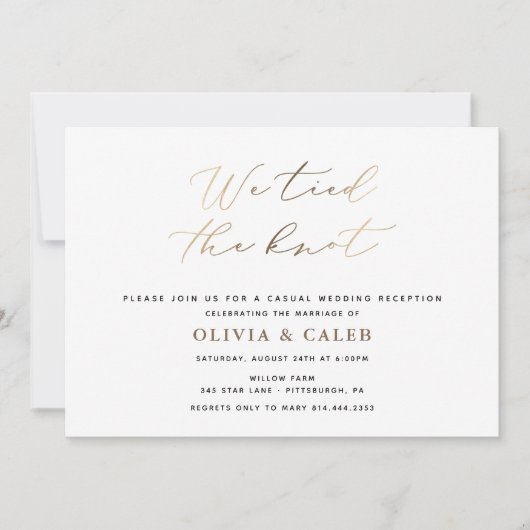 Nous avons noué le noeud Invitation à la réception (Devant)