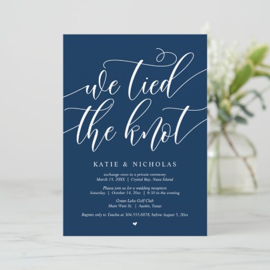 Nous avons noué le nœud, Invitation de mariage en (Debout devant)