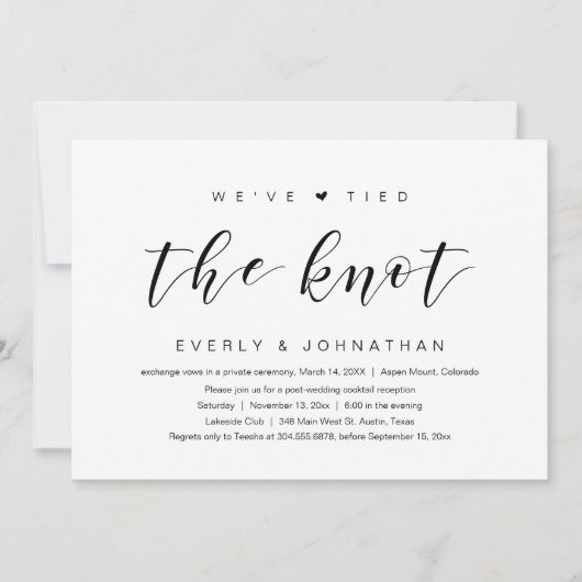 Nous avons noué le nœud, Invitation de Mariage en  (Devant)