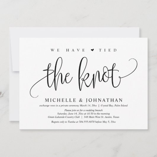 Nous avons noué le nœud, invitation de mariage en  (Devant)